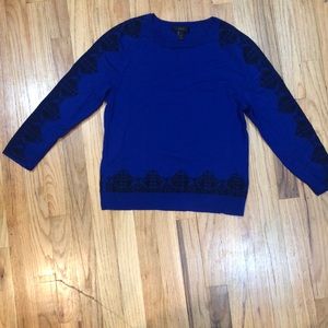 Merino wool blue and black sweater